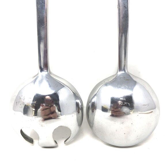 Pewter Bunny Rabbit Salad Serving Fork and Spoon 13" Easter NOS New Old Stock - Picture 7 of 8